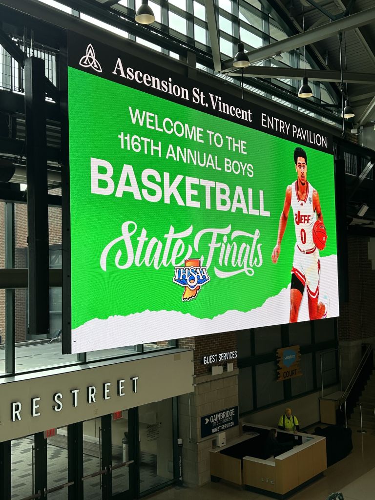 Boys Basketball State Finals sign