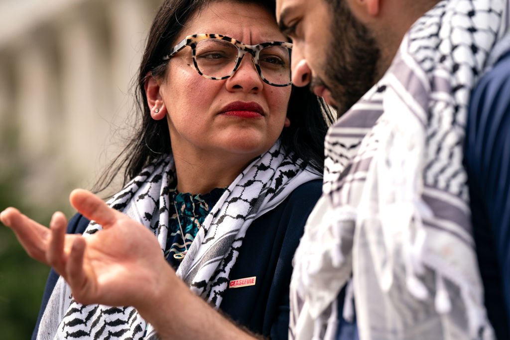 Rep. Bush And Rep. Tlaib Join GWU Student Protesters For A News Conference On Capitol Hill