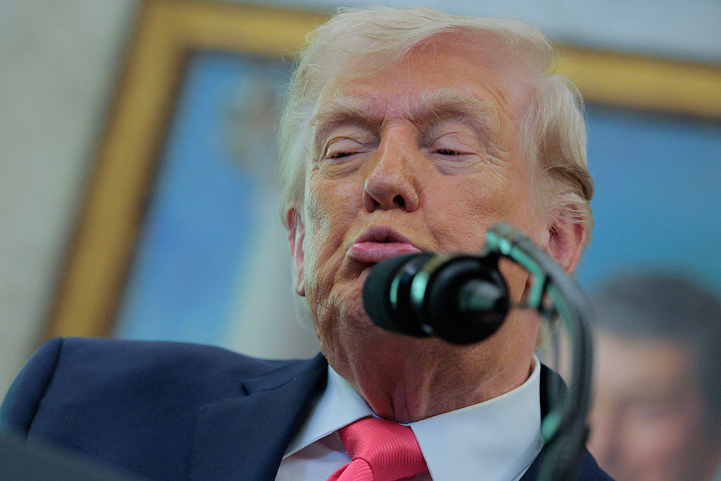 President Trump Attends Swearing In Ceremony For New DHS Secretary Mullin