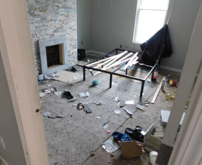 Smashed up apartment