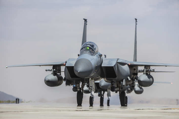 F-15 Fighter Jet on taxiway