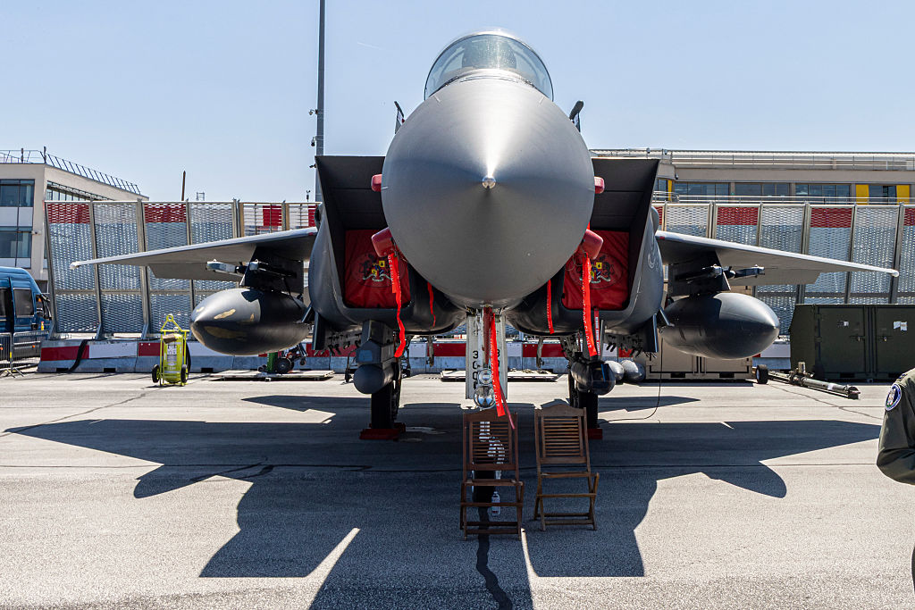 F-15E Fighter Of The US Air Force At Paris Air Show 2025