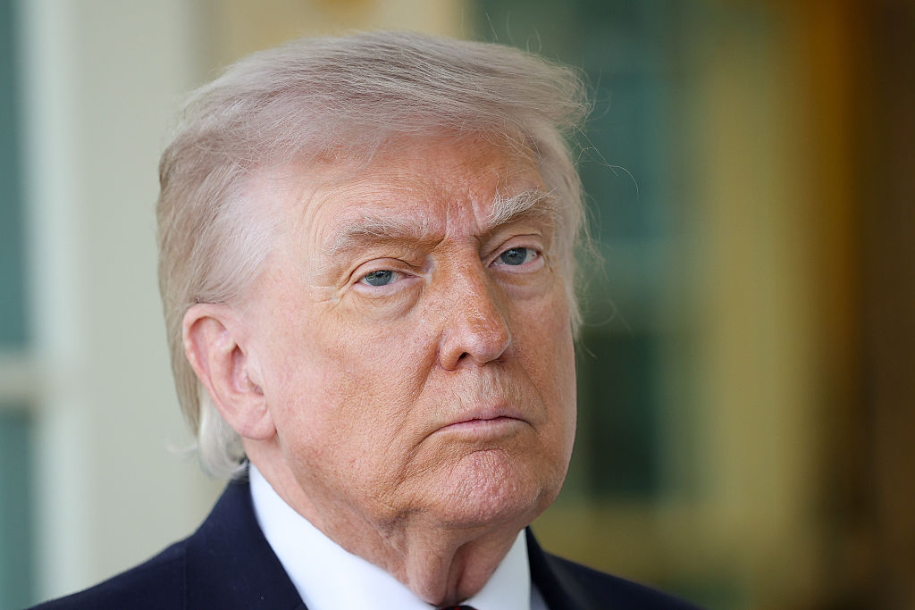 President Trump Speaks To Press Outside The Oval Office