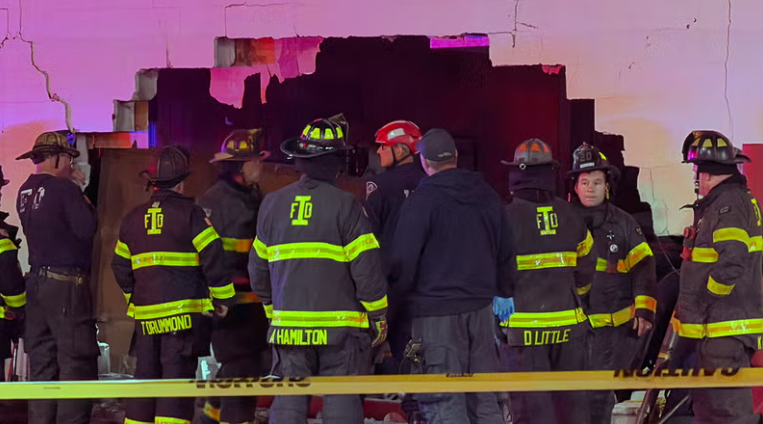 truck crashes into building
