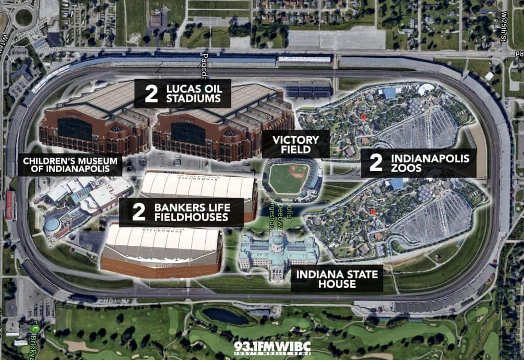 LOOK: Here's how many Indiana landmarks fit inside the Indianapolis Motor Speedway