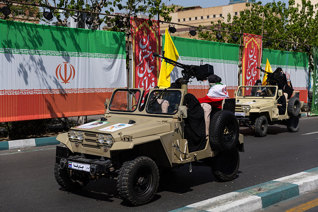 A woman member of the Basij paramilitary, affiliated with