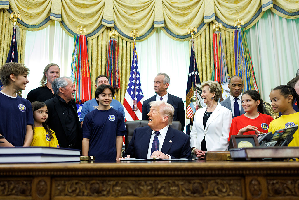 `WASHINGTON, MAY 5: President Donald Trump speaks before sign