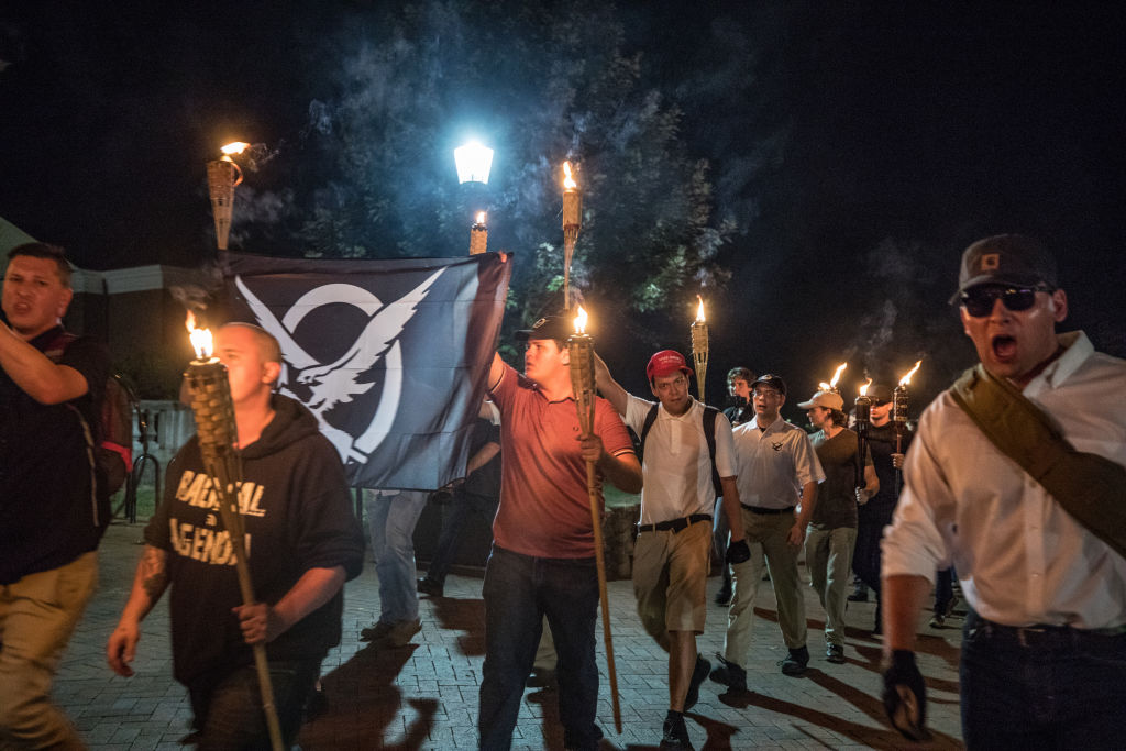 Torch march of white nationalists
