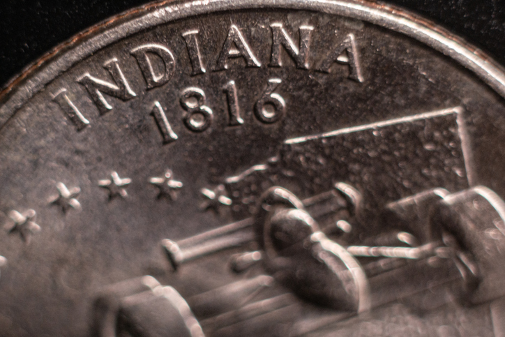 Indiana State Quarter Coin U.S. America elections Democracy Patriotism