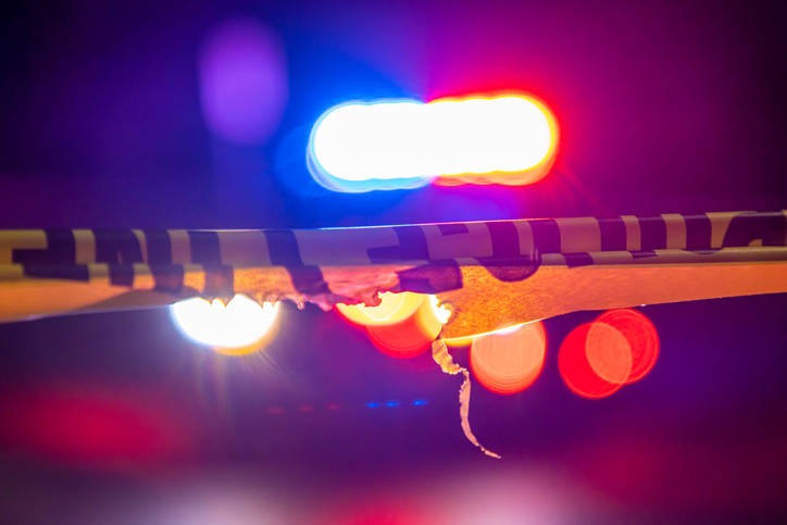 Generic police lights and crime scene tape
