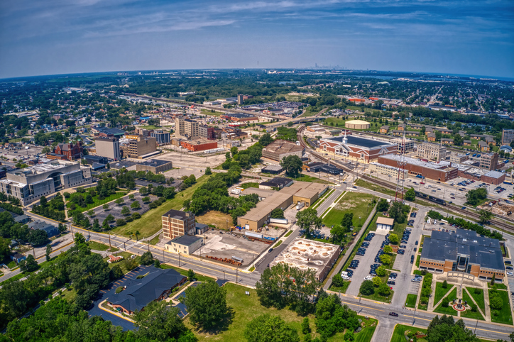 Aerial View of Hammond, Indiana during Summer