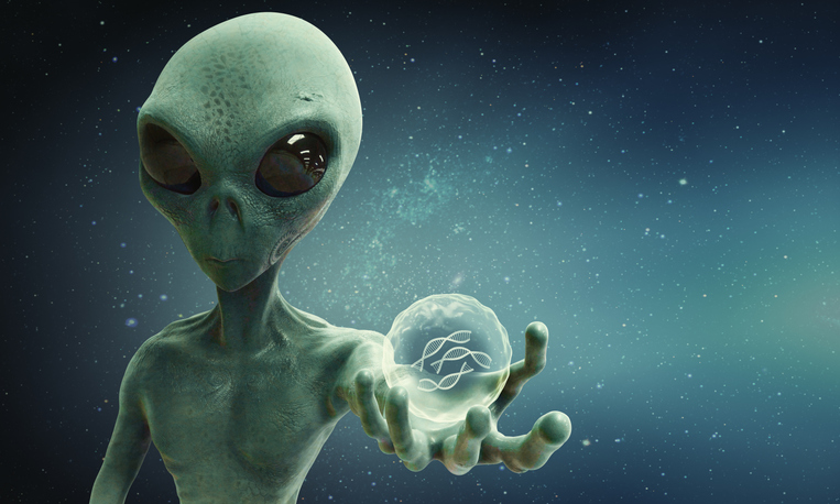 alien holding dna