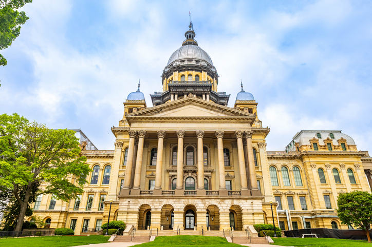 Illinois State Capitol in Spring in Springfield Illinois