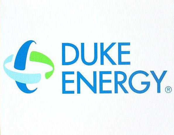 In this photo illustration, the Duke Energy logo is seen
