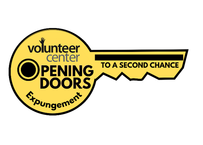 Volunteer center logo with text "Opening Doors to a Second Chance Expungement