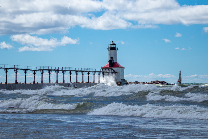 Michigan City Lighthouse on a summer day