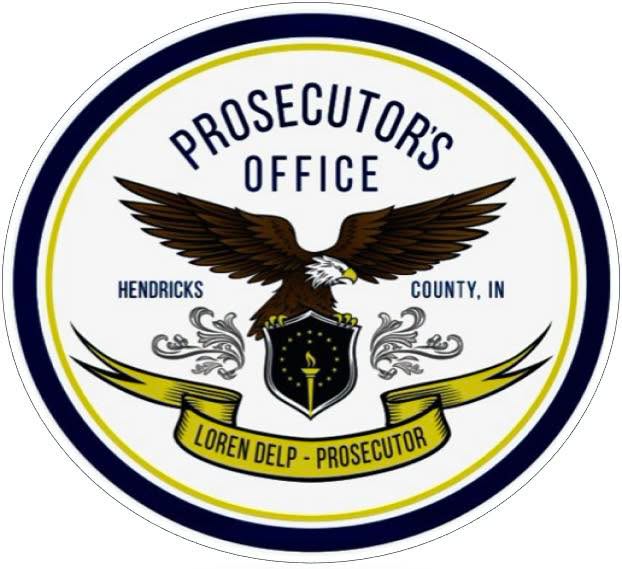 Seal of the Prosecutors Office for Hendricks County, Indiana, featuring an eagle with outstretched wings and the text "Prosecutors Office" and "Loren Delp - Prosecutor".