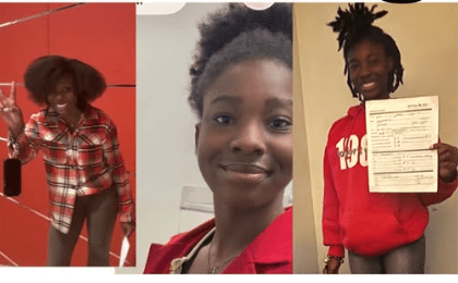 Three young people wearing red clothing and smiling at the camera.