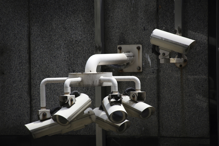 Symbolic image of video surveillance in public spaces, Singapore