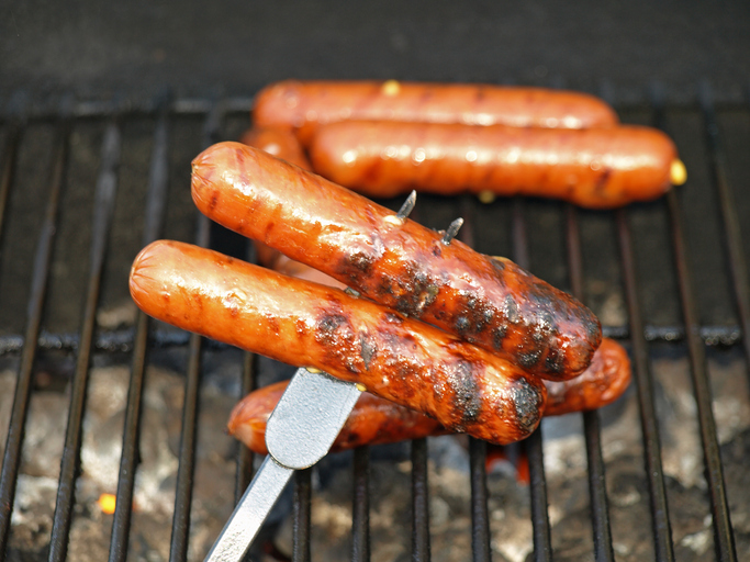 Hot Dogs on a Grill