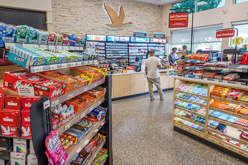 The interior of Wawa convenience store gas station, Lake Buena Vista, Orlando, Florida.