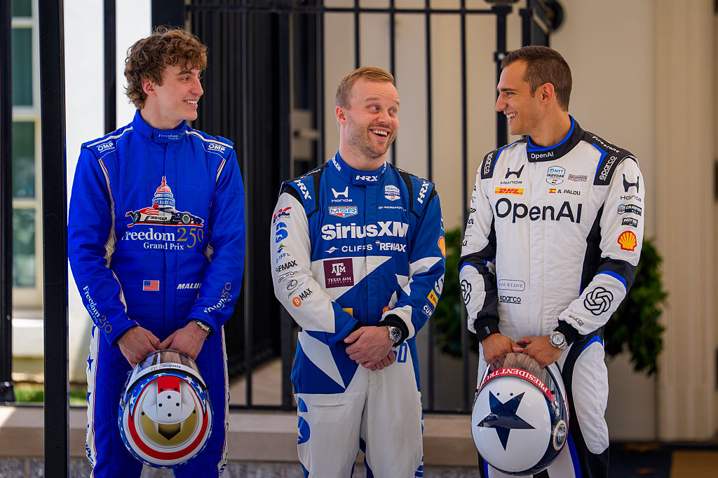 President Trump Participates In A Freedom 250 Grand Prix Showcase