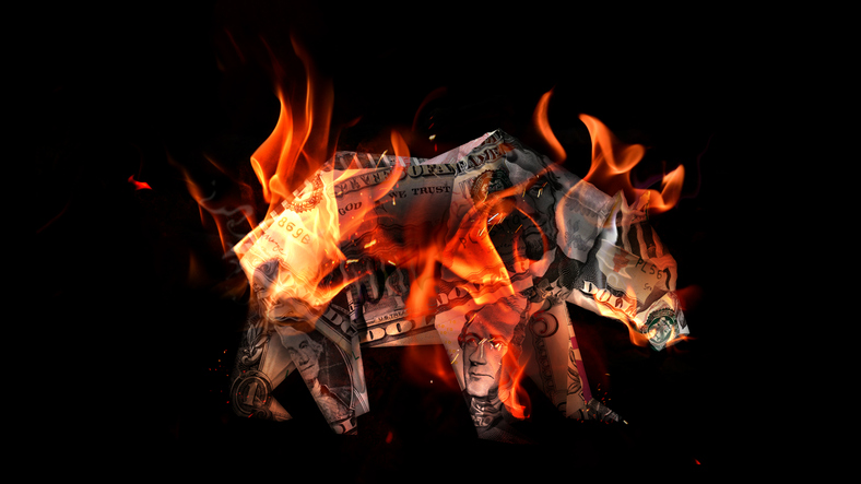 Dollar burns, bear awakens