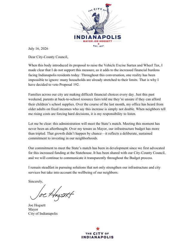 The City of Indianapolis logo featuring a statue of a person raising their arm in a triumphant pose.