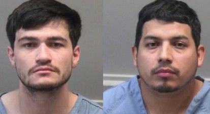 Two mugshot-style photographs of a man with dark hair and a beard.