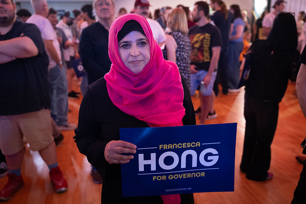Wisconsin Gubernatorial Candidate Francesca Hong Holds Her Primary Election Night Event