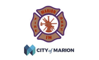 Fire department logo with the text "MARION FIRE DEPARTMENT" and the City of Marion logo.